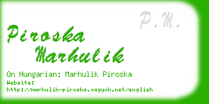 piroska marhulik business card